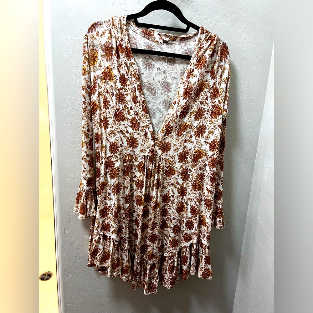 Free People Long Sleeve Flowy Dress